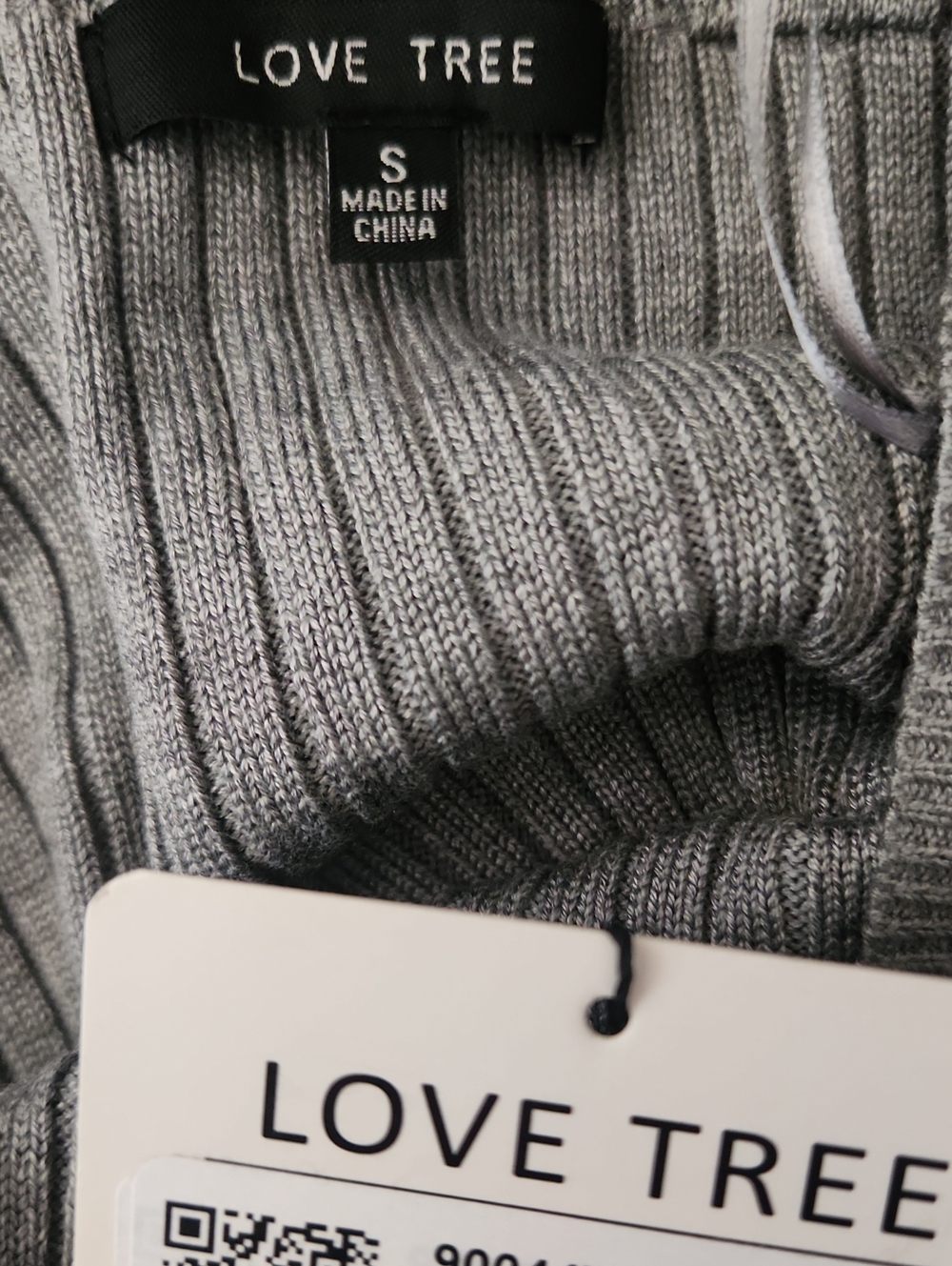 Love Tree Gray Ribbed V-Neck Sweater - Picture 7 of 7